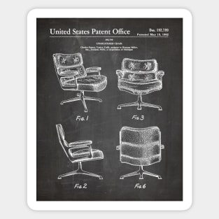 Chair Patent - Office Décor Modernist Design Art - Black Chalkboard Sticker